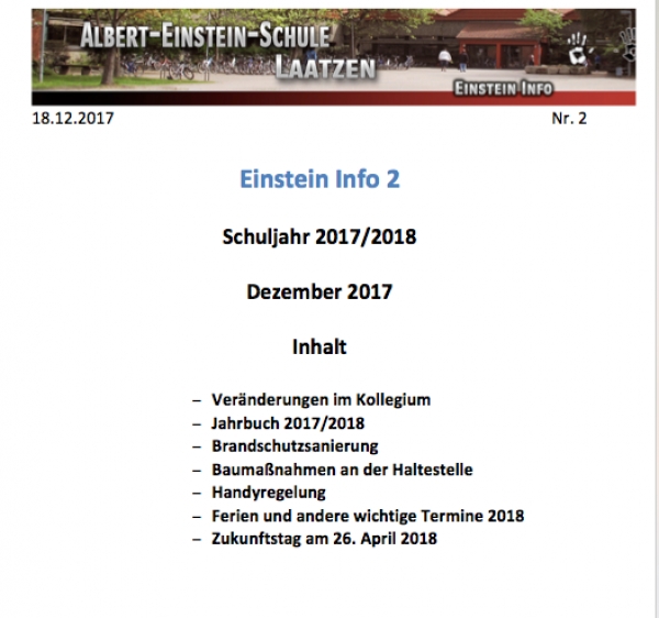 Die neue Einstein Info-Broschüre zum Download