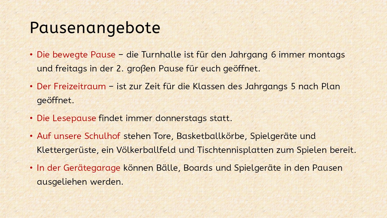 GT Pausenangebote